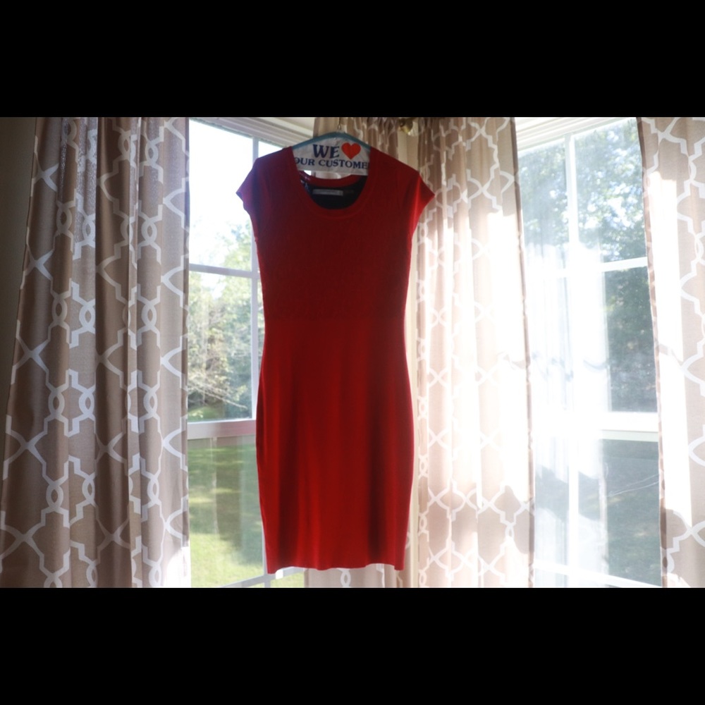 Sexy red tight fitted dress